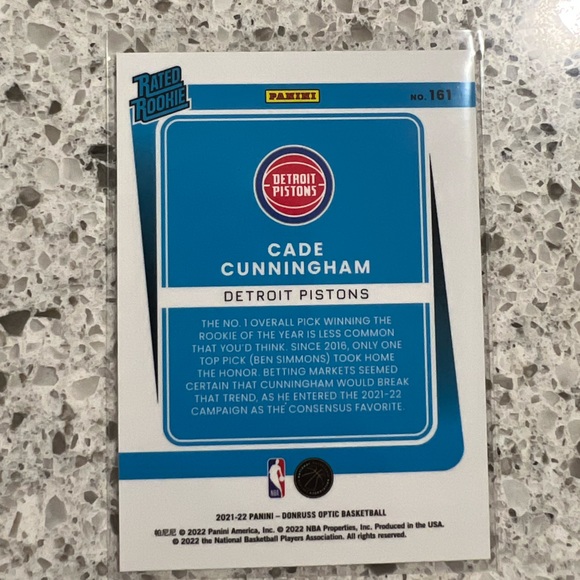 CADE CUNNINGHAM RATED ROOKIE CARD PISTONS OPTIC NBA - Picture 2 of 2